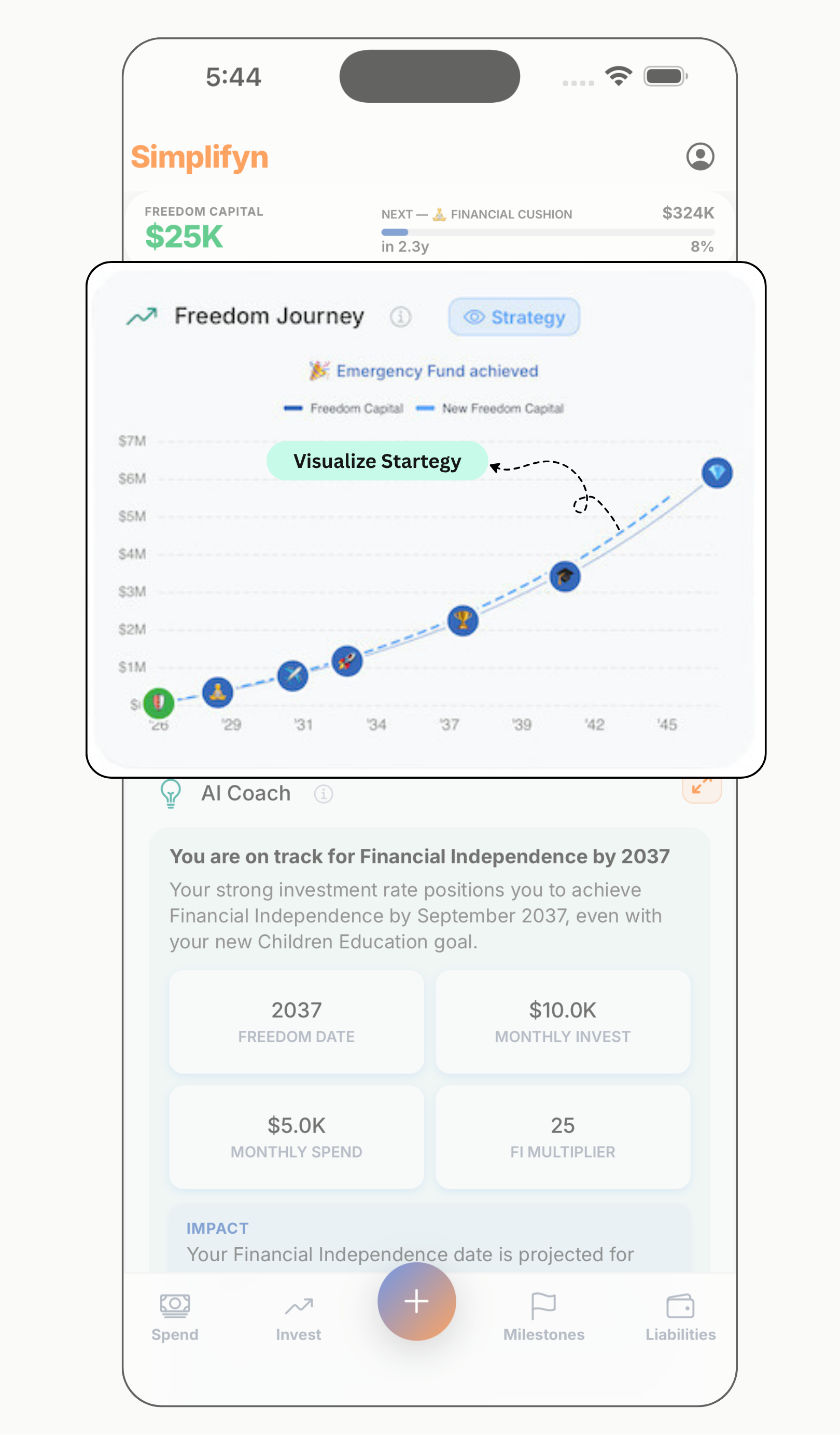 Simplifyn strategy simulation screen